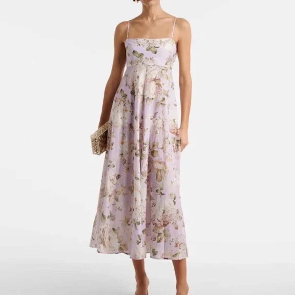 Zimmermann Lilac Floral Midi Dress